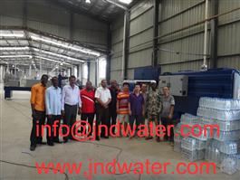 Shenzhen J&D Drinking Water install 15000BPH bottled water line in Nigeria